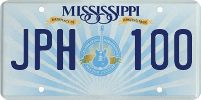 MS license plate JPH100