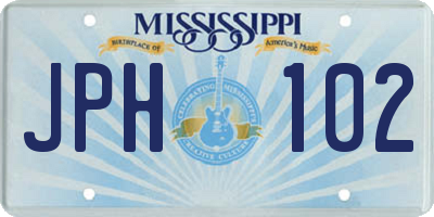 MS license plate JPH102