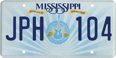 MS license plate JPH104