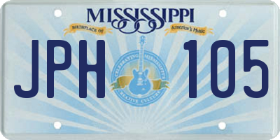 MS license plate JPH105