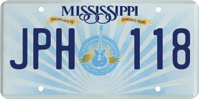 MS license plate JPH118