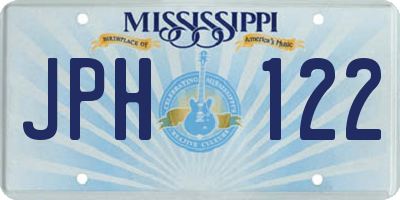 MS license plate JPH122