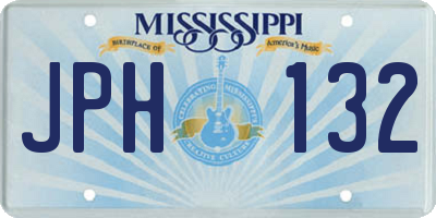 MS license plate JPH132