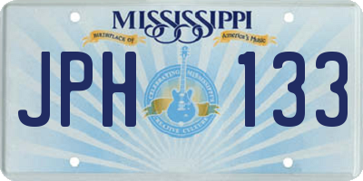 MS license plate JPH133