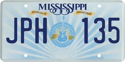 MS license plate JPH135