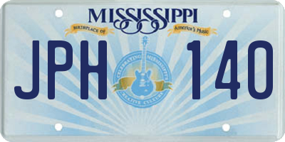 MS license plate JPH140