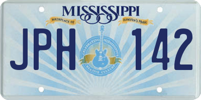 MS license plate JPH142