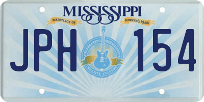 MS license plate JPH154