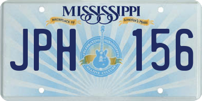 MS license plate JPH156