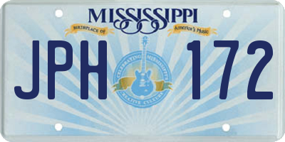 MS license plate JPH172