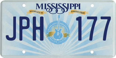 MS license plate JPH177