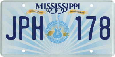 MS license plate JPH178