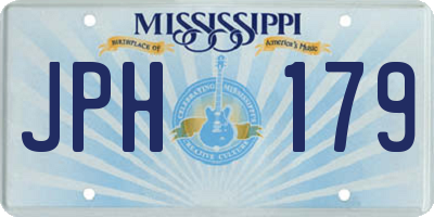 MS license plate JPH179
