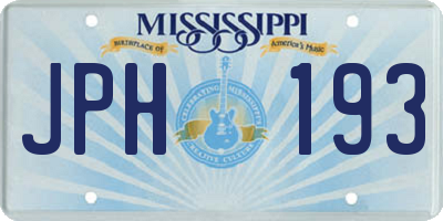 MS license plate JPH193