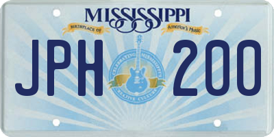 MS license plate JPH200