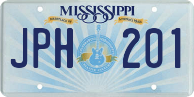 MS license plate JPH201