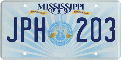 MS license plate JPH203