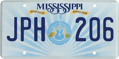 MS license plate JPH206