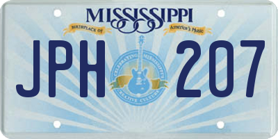 MS license plate JPH207