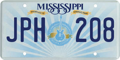 MS license plate JPH208
