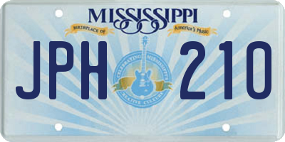 MS license plate JPH210