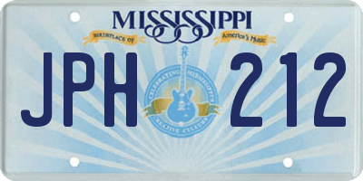 MS license plate JPH212