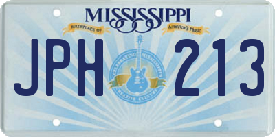 MS license plate JPH213