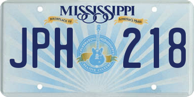 MS license plate JPH218