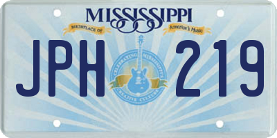 MS license plate JPH219