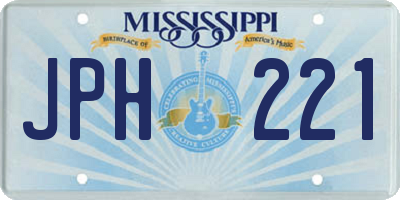 MS license plate JPH221