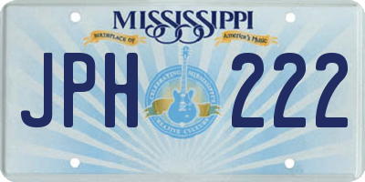 MS license plate JPH222
