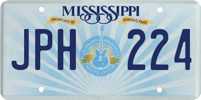 MS license plate JPH224