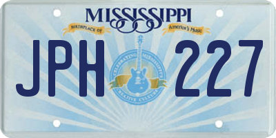 MS license plate JPH227