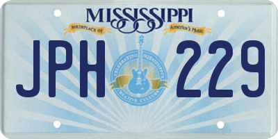 MS license plate JPH229