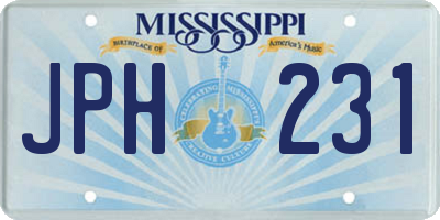MS license plate JPH231
