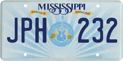 MS license plate JPH232