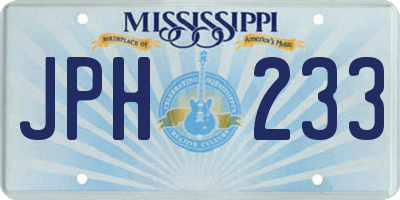 MS license plate JPH233