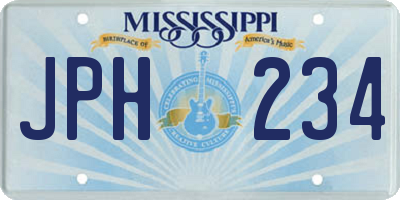 MS license plate JPH234