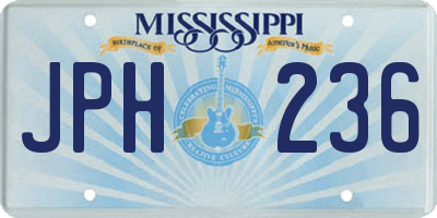 MS license plate JPH236