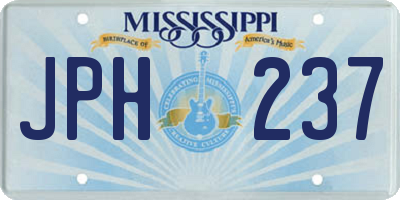 MS license plate JPH237
