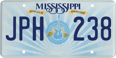MS license plate JPH238