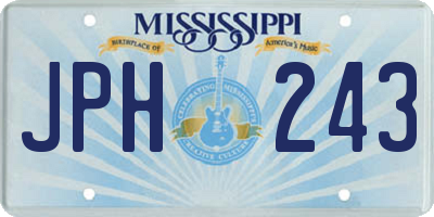 MS license plate JPH243
