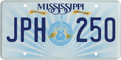 MS license plate JPH250