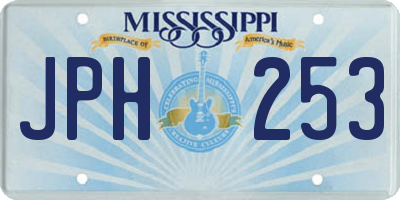 MS license plate JPH253