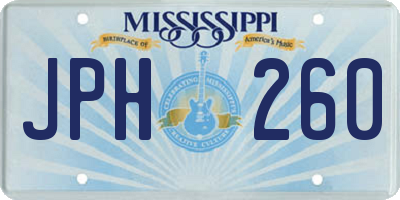 MS license plate JPH260