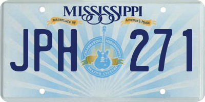 MS license plate JPH271