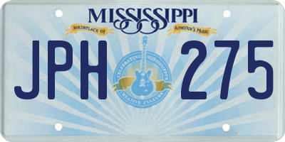 MS license plate JPH275