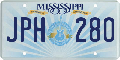 MS license plate JPH280