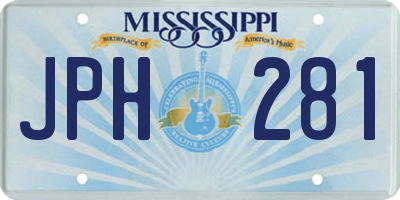 MS license plate JPH281