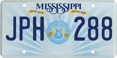 MS license plate JPH288